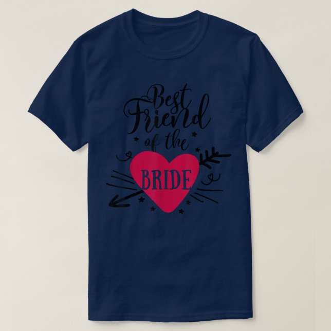 Bester Freund des Bride Arrow Herzens für Bachelor T-Shirt (Design vorne)