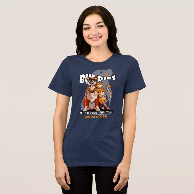 Bester Freund (Dunkelmodus) | Frauen Tri-Blend Shirt (Vorderseite voll)