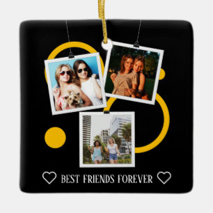 Bester Freund für immer, personalisiert 3 FotoColl Keramikornament