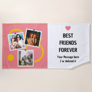 Bester Freund für immer, personalisiert 3 FotoColl Strandtuch
