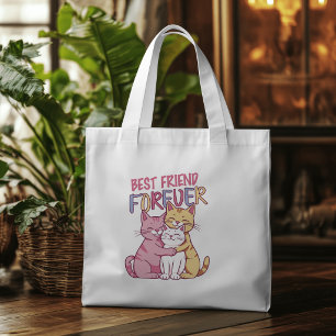 Bester Freund für immer Süße Katzen Typografie Tragetasche