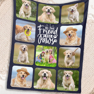 Bester Freund hat Pfoten Haustier-Foto-Collage Hun Fleecedecke