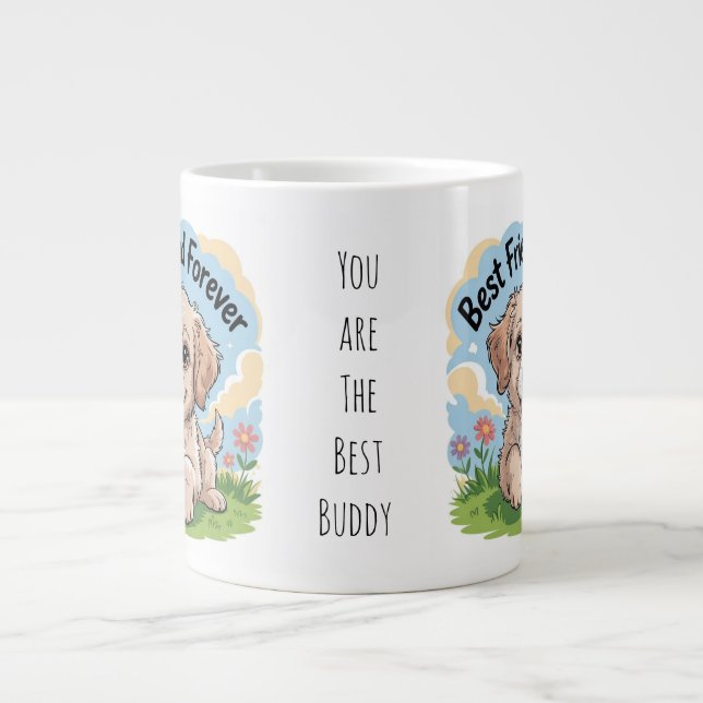 Bester Freund je Niedlicher Welpe Jumbo-Tasse (Vorderseite)