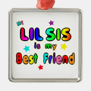 Bester Freund Lil SIS Silbernes Ornament