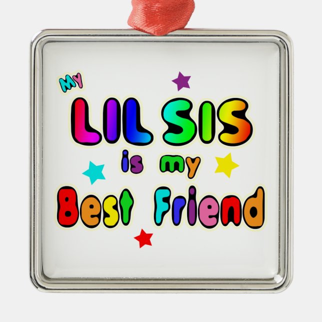 Bester Freund Lil SIS Silbernes Ornament (Vorne)
