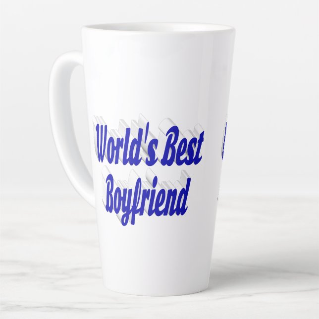 Bester Freund mit blauem Text Milchtasse (Linke Ecke)