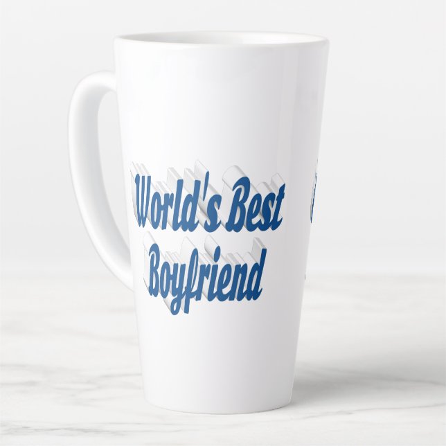 Bester Freund mit blauem Text Milchtasse (Linke Ecke)