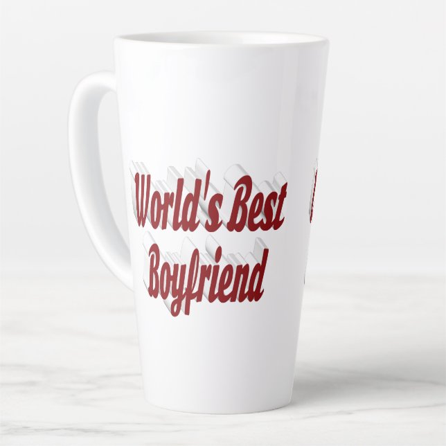 Bester Freund mit bordeauxfarbenem Text Milchtasse (Linke Ecke)