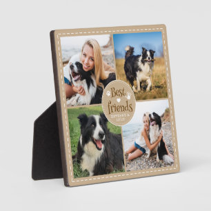 Bester Freund Person und Hund 4 Foto-Collage Fotoplatte