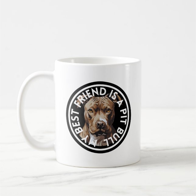 Bester Freund Pit Bull Terrier Kaffeetasse (Links)