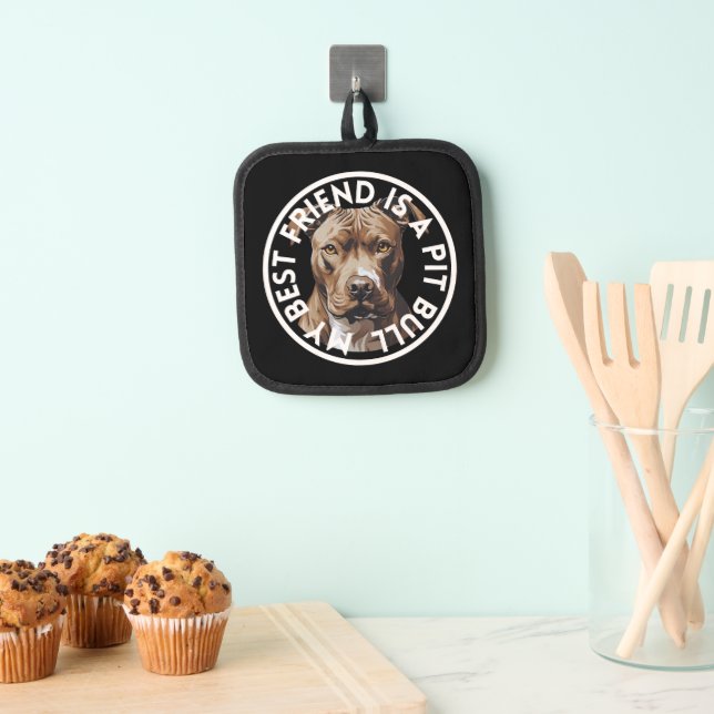 Bester Freund Pit Bull Terrier Topflappen (Insitu (Hängend))