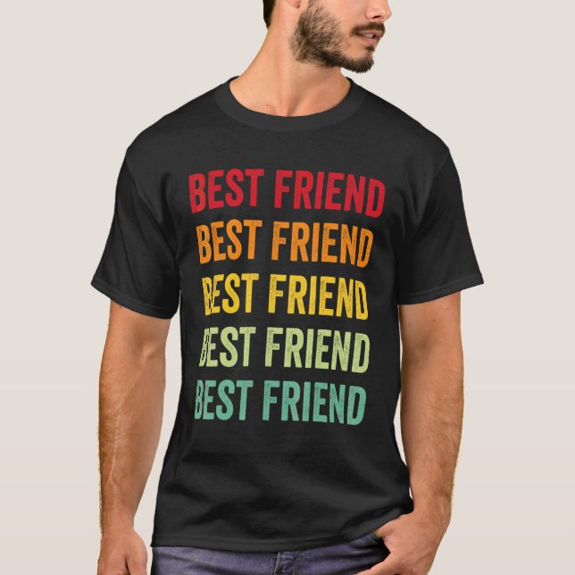 Bester Freund Regenbogen Text  Bester Freund Farbi T-Shirt (Vorderseite)