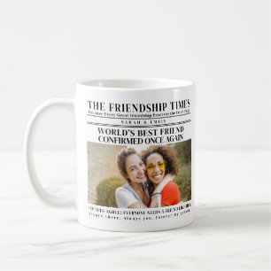 Bester Freund Schwarz Weiß Vintage-Zeitungsfoto Kaffeetasse
