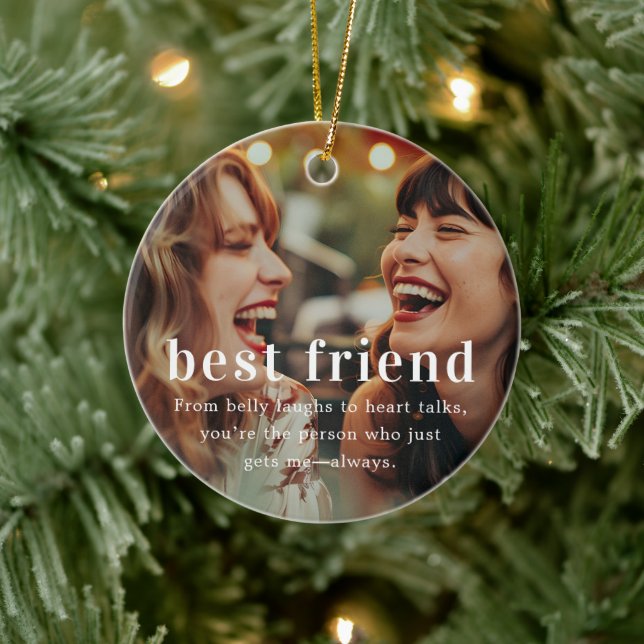 Bester Freund | Sentimental Foto Keepake Weihnacht Keramik Ornament (Baum)