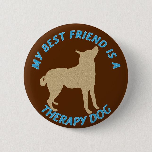 Bester Freund-Therapie-Hund Button (Vorderseite)