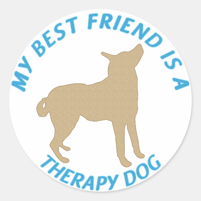 Bester Freund Therapy Dog Runder Aufkleber (Vorderseite)