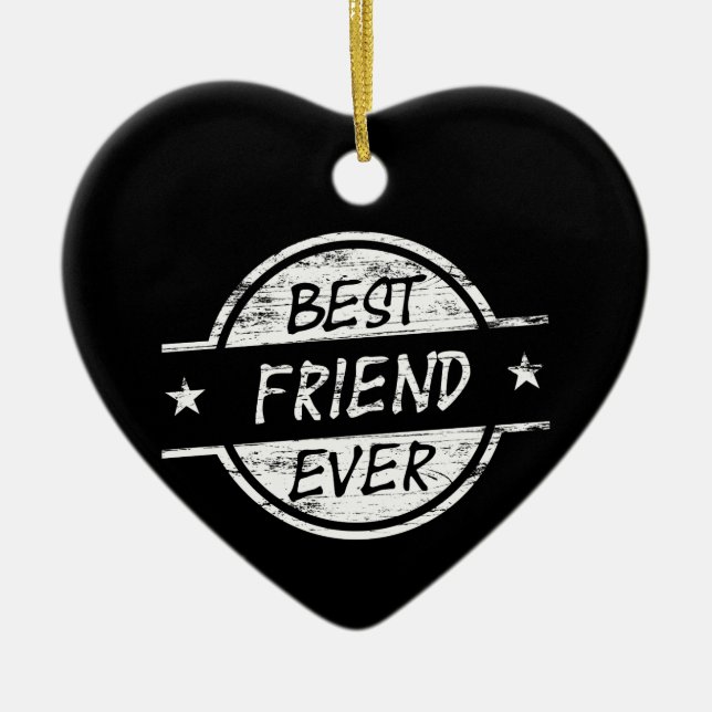 Bester Freund überhaupt weiß Keramik Ornament (Vorne)