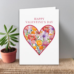Bester Freund Valentinstag - Moderne Florale Herz Karte