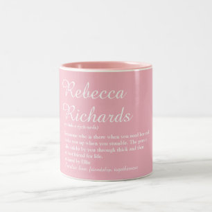 Bester Freundinnen-Name Definitions Chic Script Gi Zweifarbige Tasse