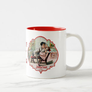 Bester Friseur der Welt Vintage Zweifarbige Tasse