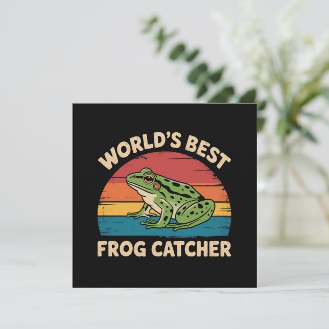 Bester Froschfänger der Welt Lustiges Meme Sarkast Einladung (Stehend Vorderseite)