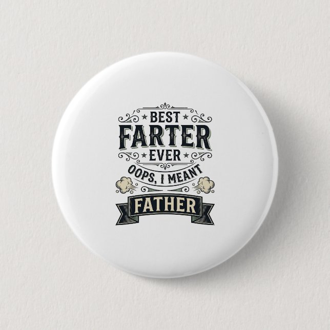 Bester Furzer Allerlustigster Vater Shirt Design_1 Button (Vorderseite)
