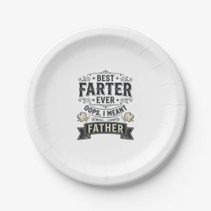 Bester Furzer Allerlustigster Vater Shirt Design_1 Pappteller