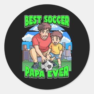 Bester Fußball-Papa Aller Feiertag Papa Dad C Runder Aufkleber
