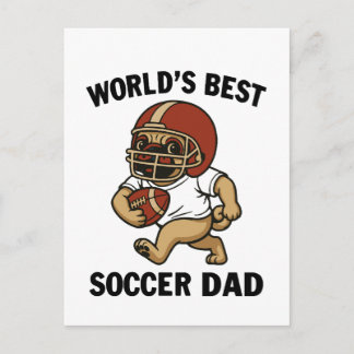 Bester Fußballvater der Welt - Pug-Spieler Postkarte