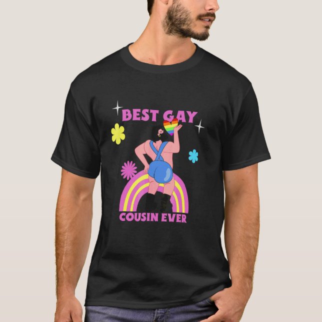 Bester Gay Cousin je LGBT Prix Familienkostüm Gay T-Shirt (Vorderseite)