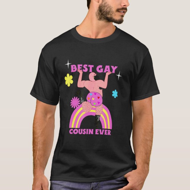 Bester Gay Cousin je LGBT Prix Familienkostüm Gay T-Shirt (Vorderseite)