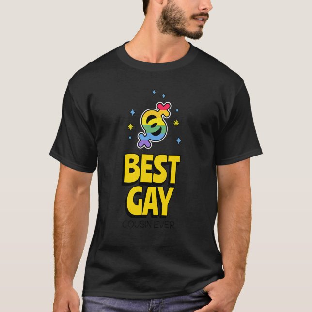 Bester Gay Cousin je LGBT Prix Familienkostüm Gay T-Shirt (Vorderseite)
