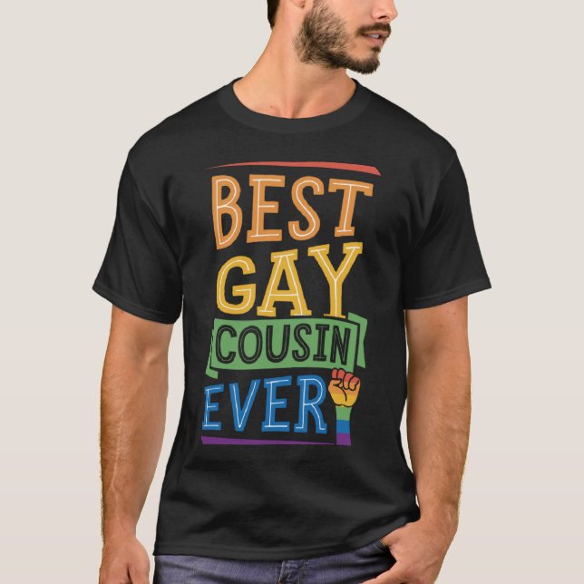 Bester Gay Cousin je Niedlicher Gay Pride T-Shirt (Vorderseite)