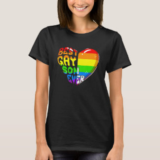 Bester Gay Son je Regenbogen Herz Flag Proud Lgbt  T-Shirt