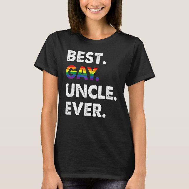 Bester Gay Uncle je Lgbtq Pride Monat Familienmitg T-Shirt (Vorderseite)