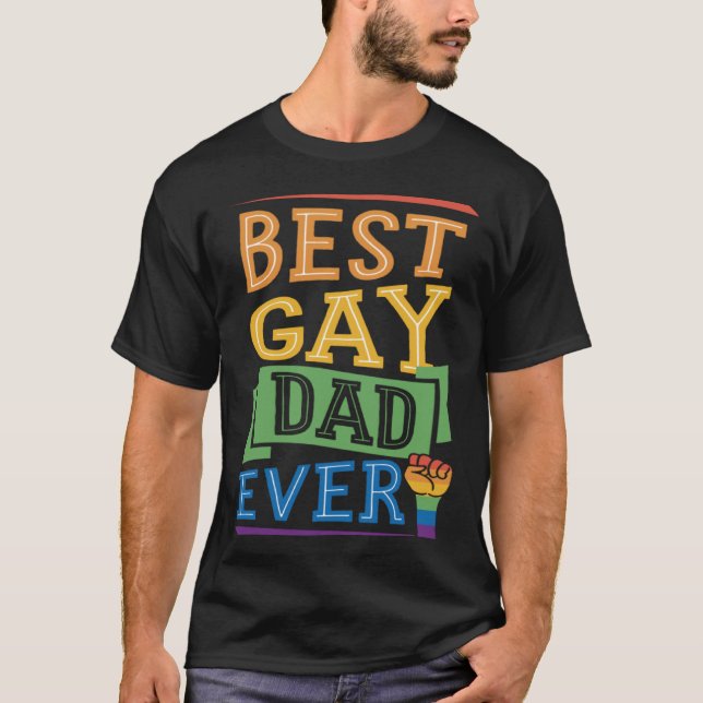 Bester Gay Vater je Niedlicher Gay Pride von Son D T-Shirt (Vorderseite)