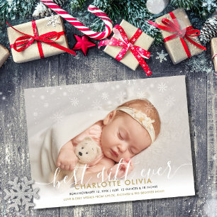 Bester Geschenk Schneefoto Weihnachten Geburt Ankündigung