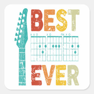 Bester Gitarrenpapa je chordet beste Papa Gitarre Quadratischer Aufkleber