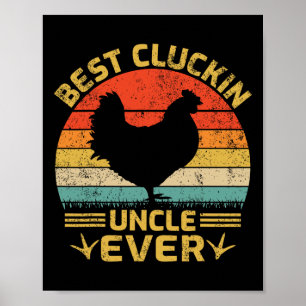 Bester gluckender Onkel aller Zeiten Vintage-Huhn Poster