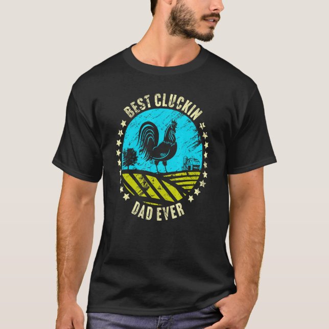 Bester gluckender Vater aller Zeiten Hühnchen Hahn T-Shirt (Vorderseite)