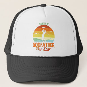 Bester Godvater Par Vater's Day Golf Shirt Geschen Truckerkappe