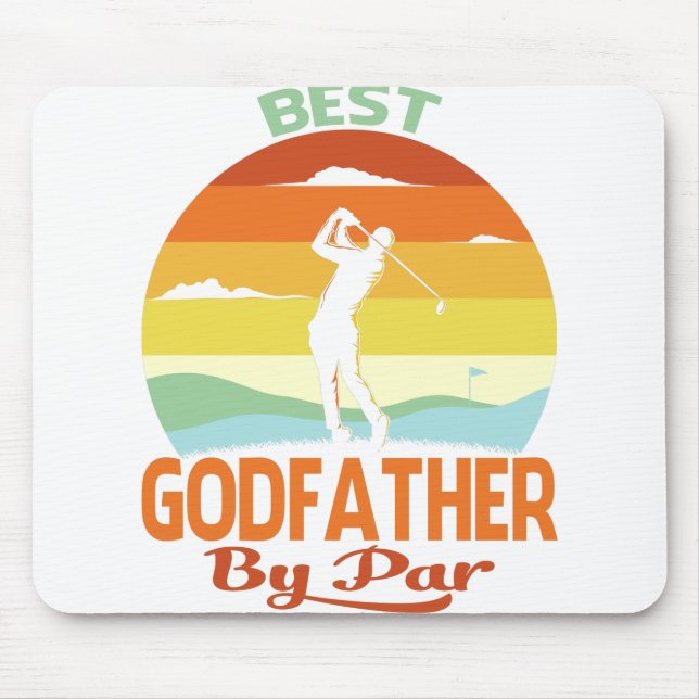 Bester Godvater von Par Vatertag Golf Shirt Gesche Mousepad (Vorne)