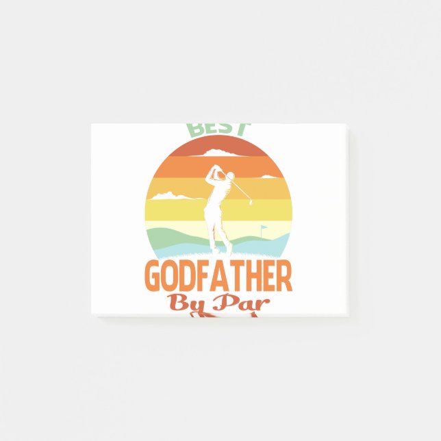 Bester Godvater von Par Vatertag Golf Shirt Gesche Post-it Klebezettel (Vorderseite)