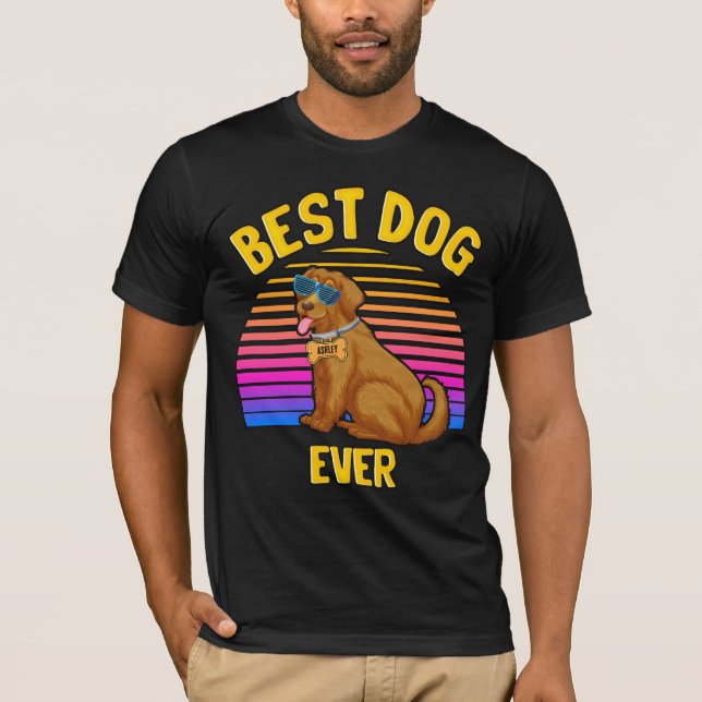 Bester Golden Retriever Hund je Retro T-Shirt (Vorderseite)