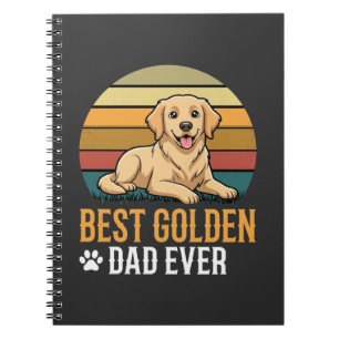 Bester Golden Retriever Papa Aller Zeiten Retro Hu Notizblock