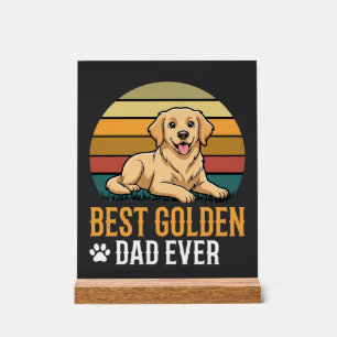Bester Golden Retriever-Vater Aller Zeiten Retro H Acrylschild