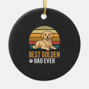 Bester Golden Retriever-Vater Aller Zeiten Retro H Keramik Ornament