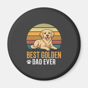 Bester Golden Retriever-Vater Aller Zeiten Retro H Magnet