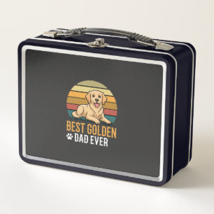Bester Golden Retriever-Vater Aller Zeiten Retro H Metall Brotdose