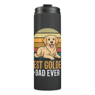 Bester Golden Retriever-Vater Aller Zeiten Retro H Thermosbecher